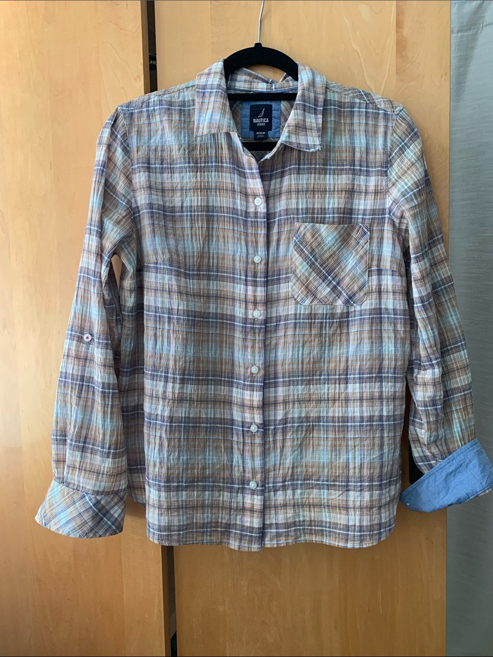 Nautica‎ Jeans Womens plaid Button Down Shirt Medium